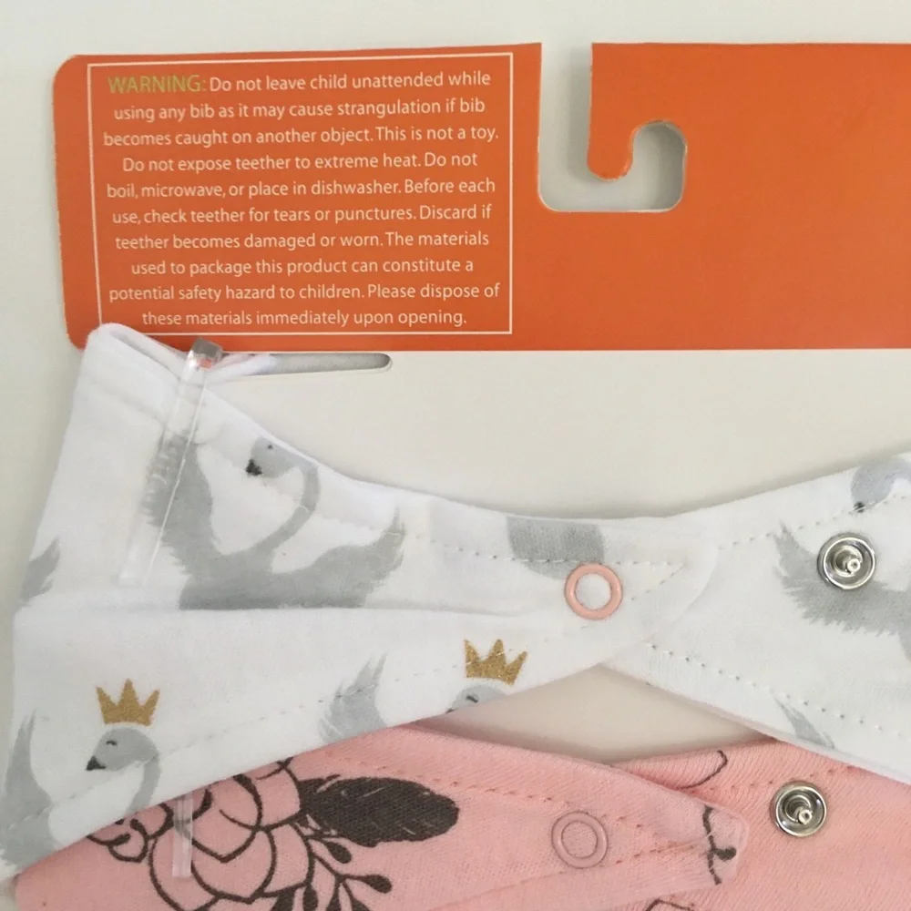 Baby Bandana Bibs - 4 Pack Yoga Sprout Soft Absorbent Bonus Teether NEW
